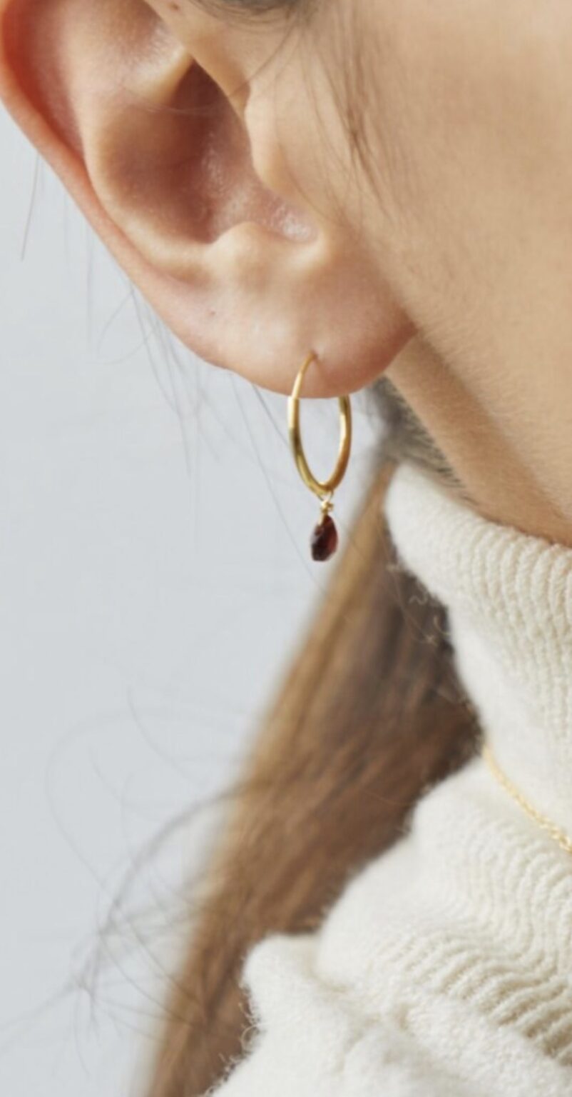 Pendientes Garnet hoop