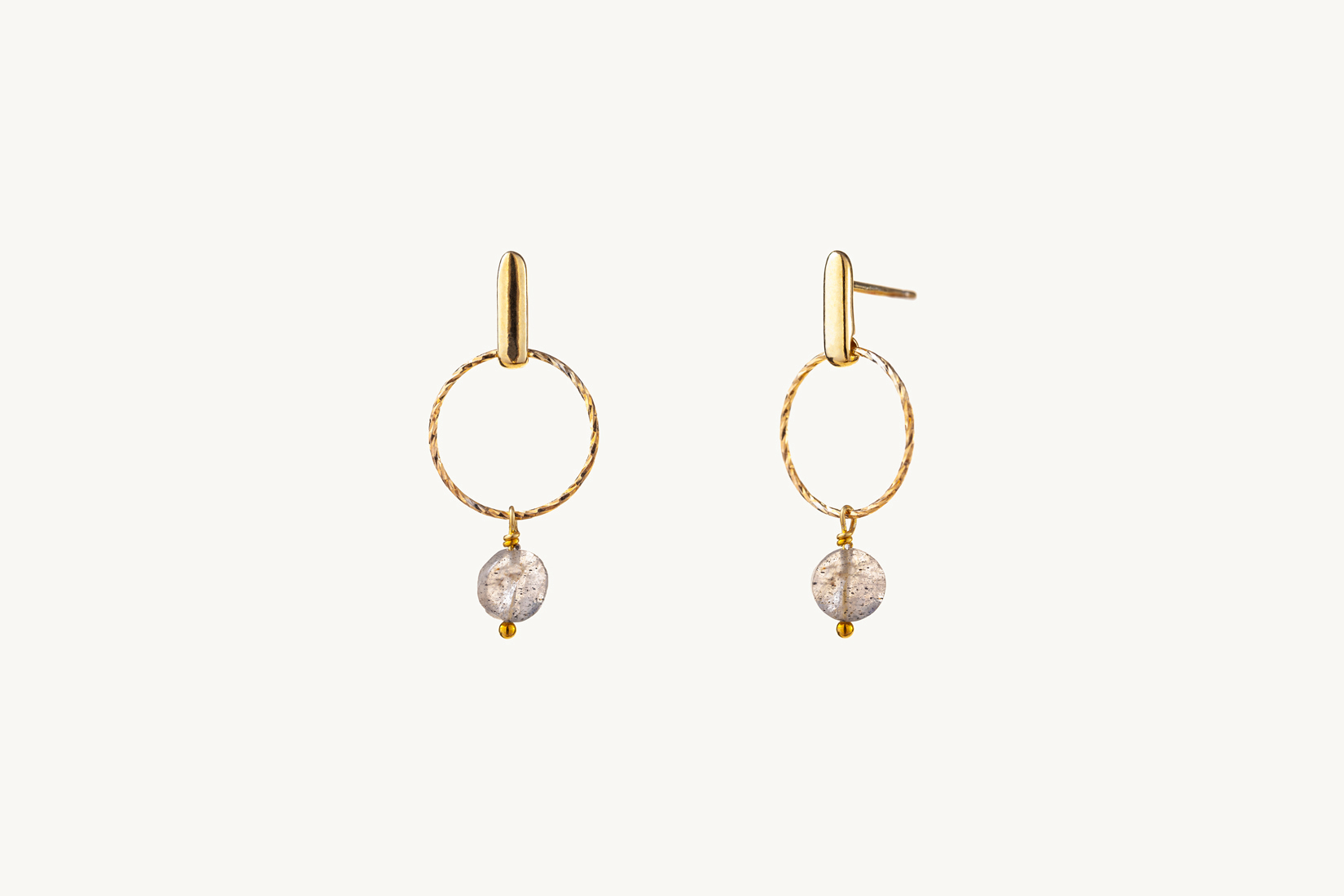 Pendientes labradorite coin
