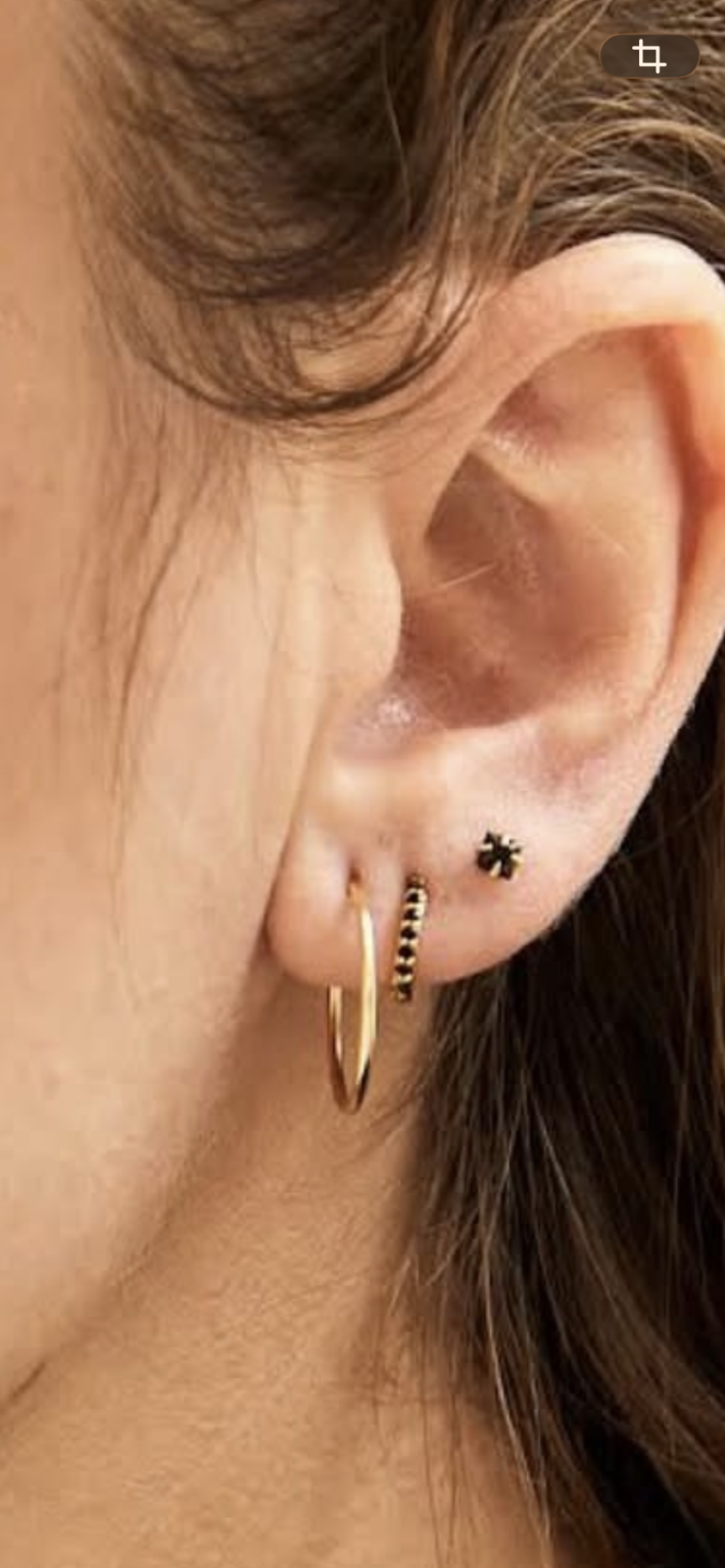 Pendientes Cuadrados Mini Black